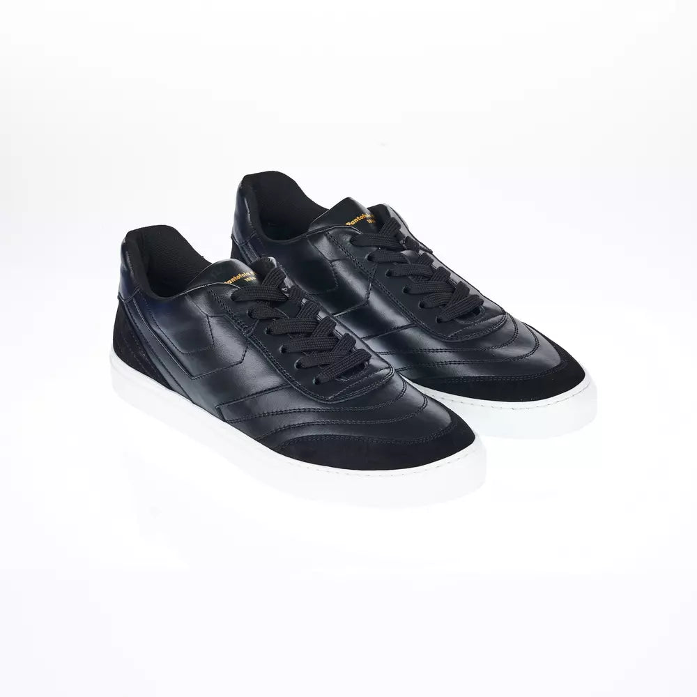 Black Leather Men Sneaker