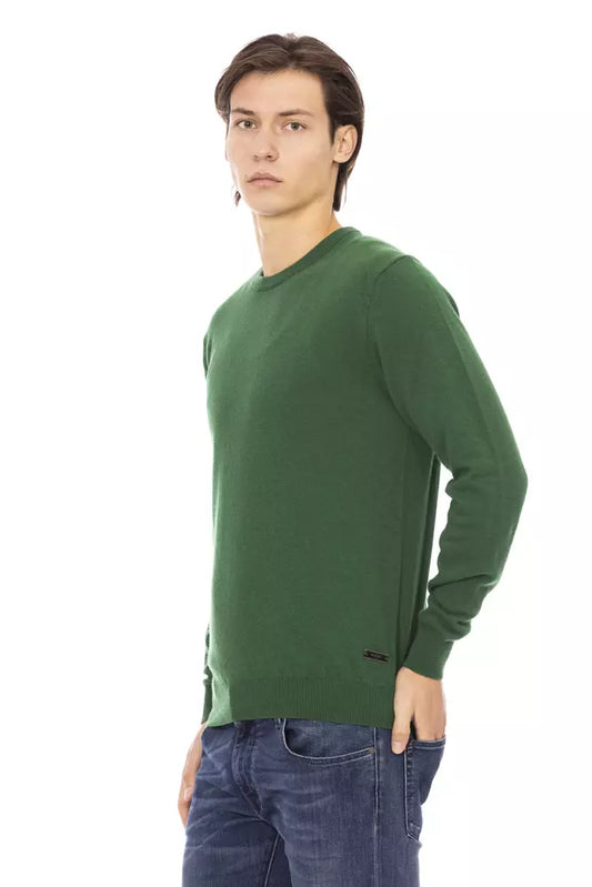 Green Wool Men Sweater