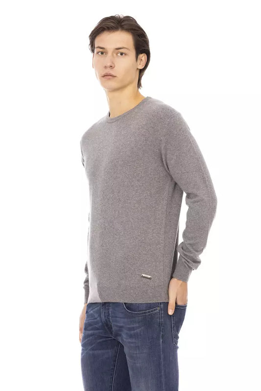 Gray Wool Men Sweater