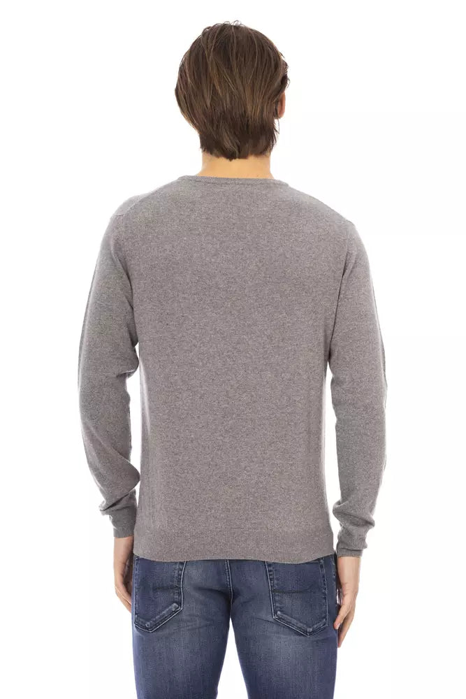 Gray Wool Men Sweater