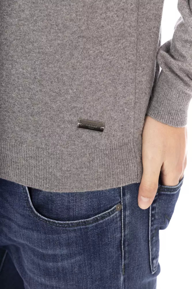 Gray Wool Men Sweater