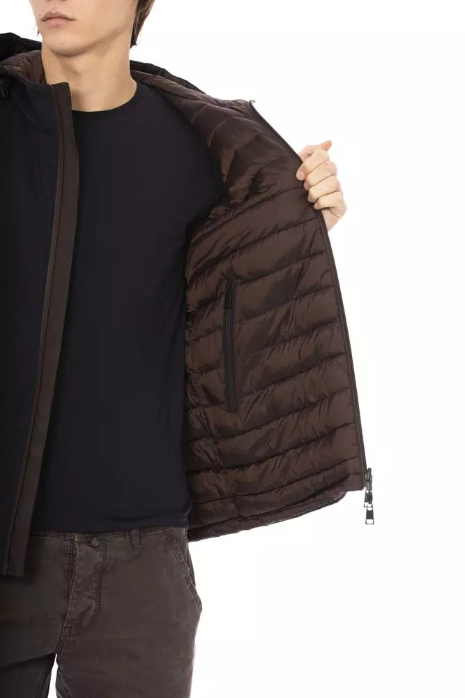 Blue Polyester Men Jacket
