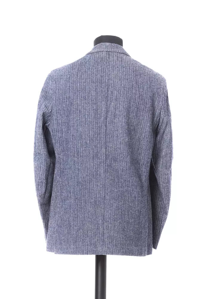 Blue Cotton Mens Blazer