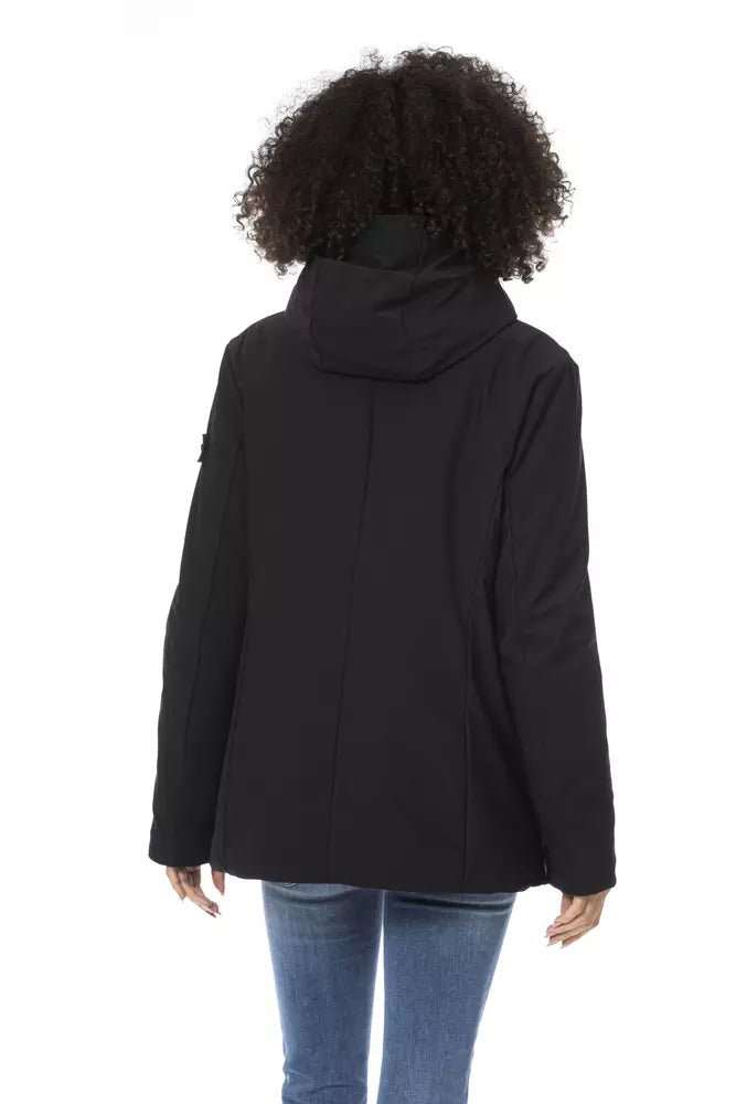 Black Polyester Women Jacket