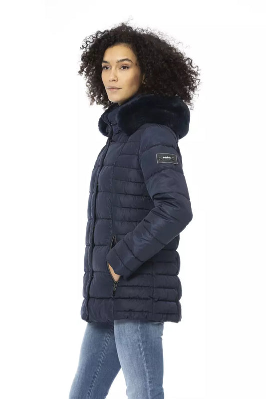 Blue Polyester Women Jacket
