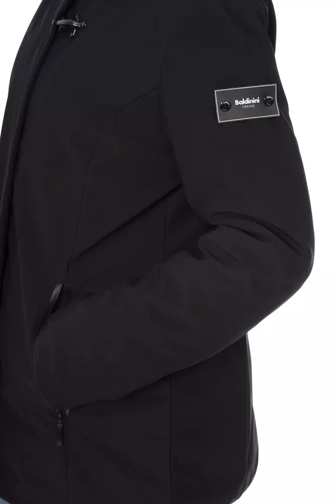Black Polyester Women Jacket