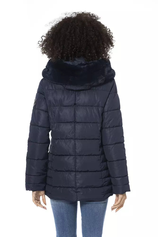 Blue Polyester Women Jacket