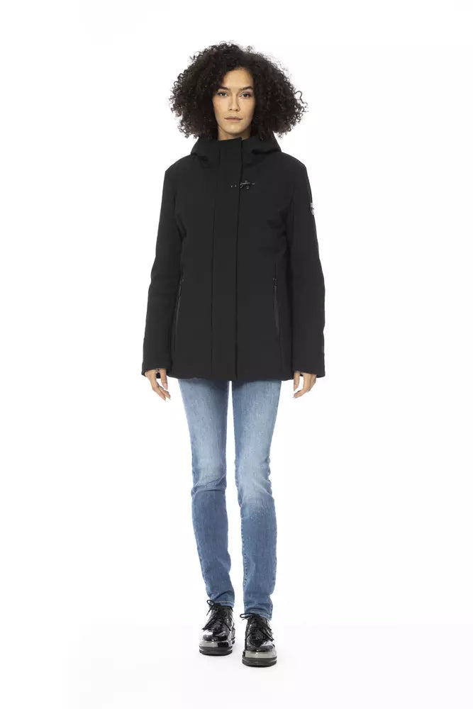 Black Polyester Women Jacket