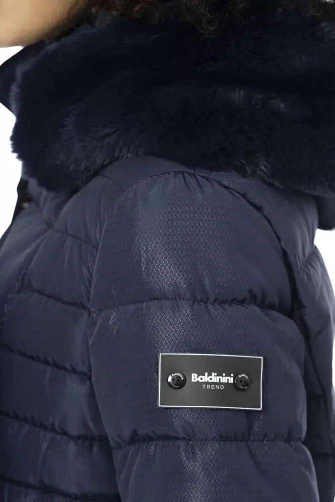 Blue Polyester Women Jacket