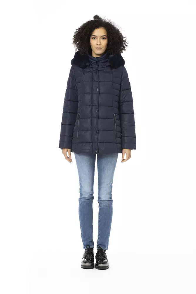 Blue Polyester Women Jacket