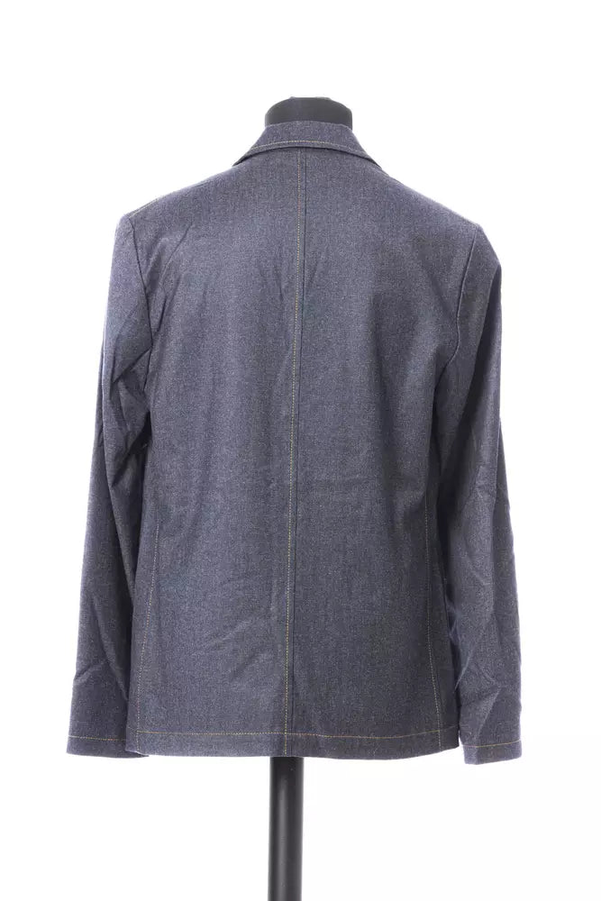 Blue Wool Men's Blazer