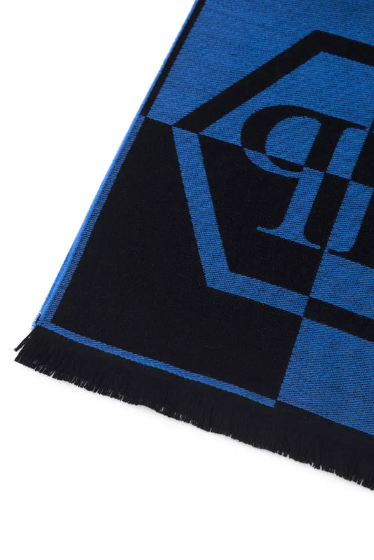 Blue Wool Men Scarf