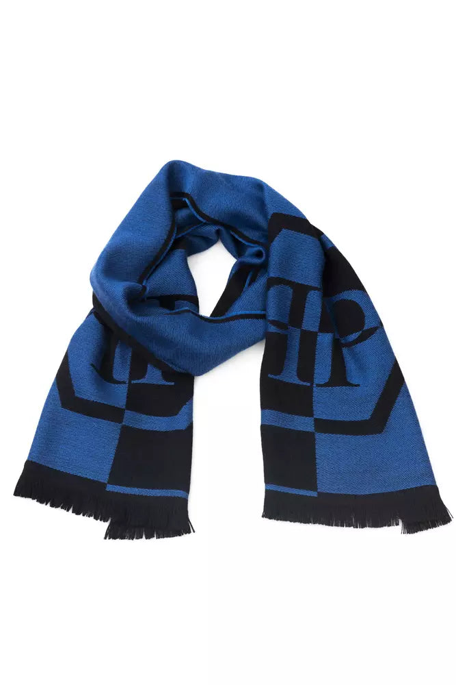 Blue Wool Men Scarf
