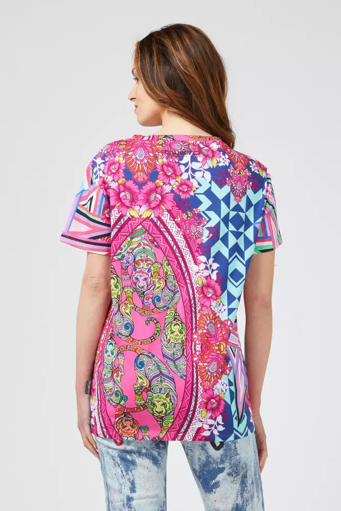 Fuchsia Cotton Women T-Shirt
