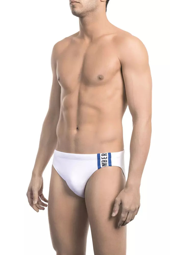 White Polyamide Men's Swimwear