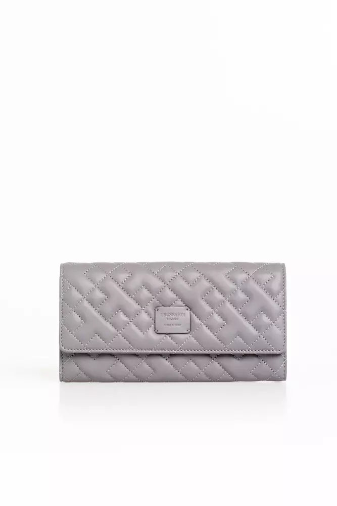 Gray Leather Women Wallet