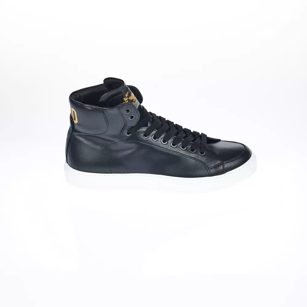 Black Leather Men Sneaker