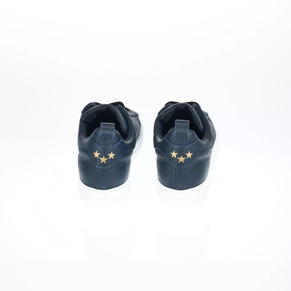 Blue Leather Men Sneaker