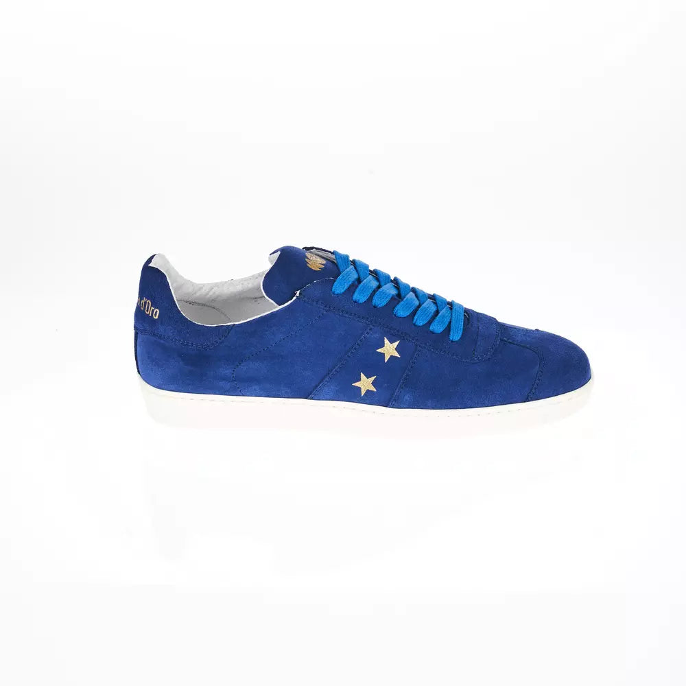 Blue Leather Men Sneaker