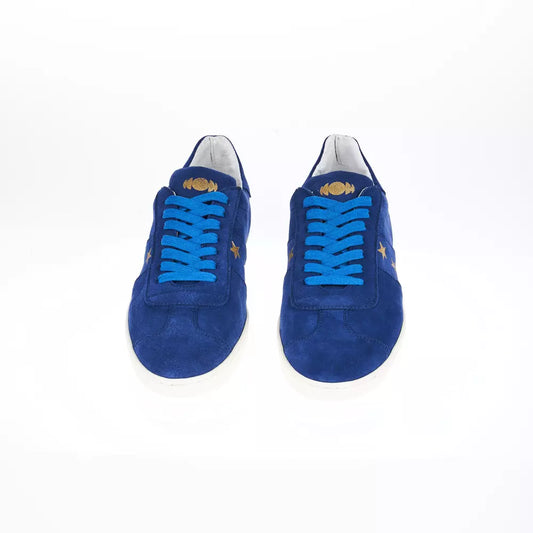 Blue Leather Men Sneaker