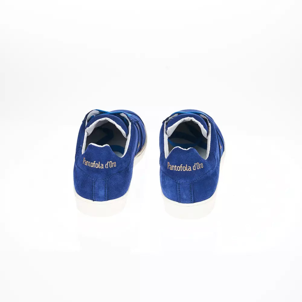 Blue Leather Men Sneaker