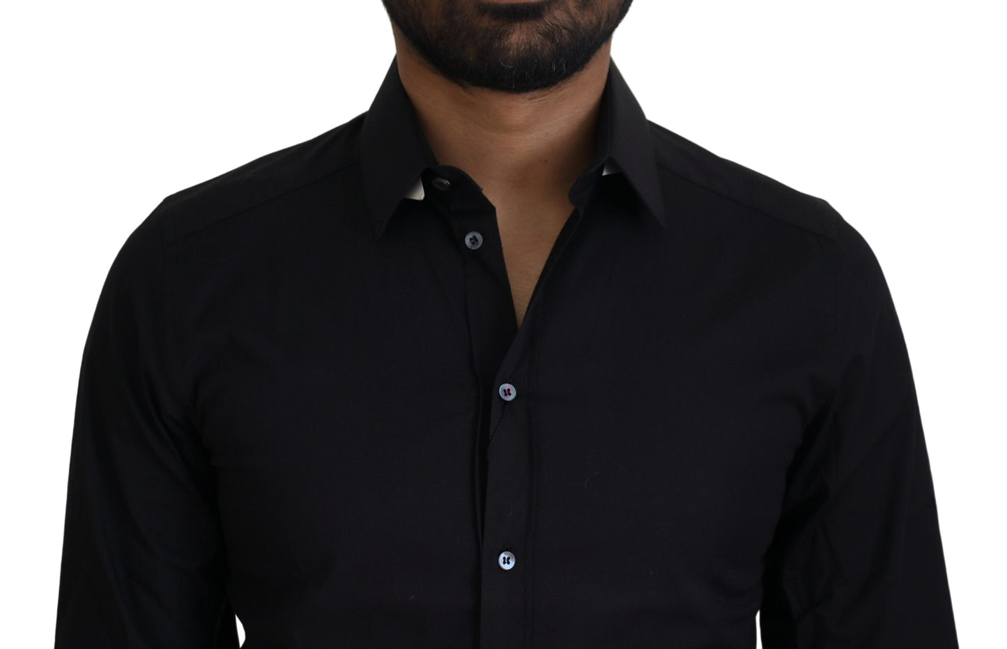 Elegant Slim Fit Black Dress Shirt