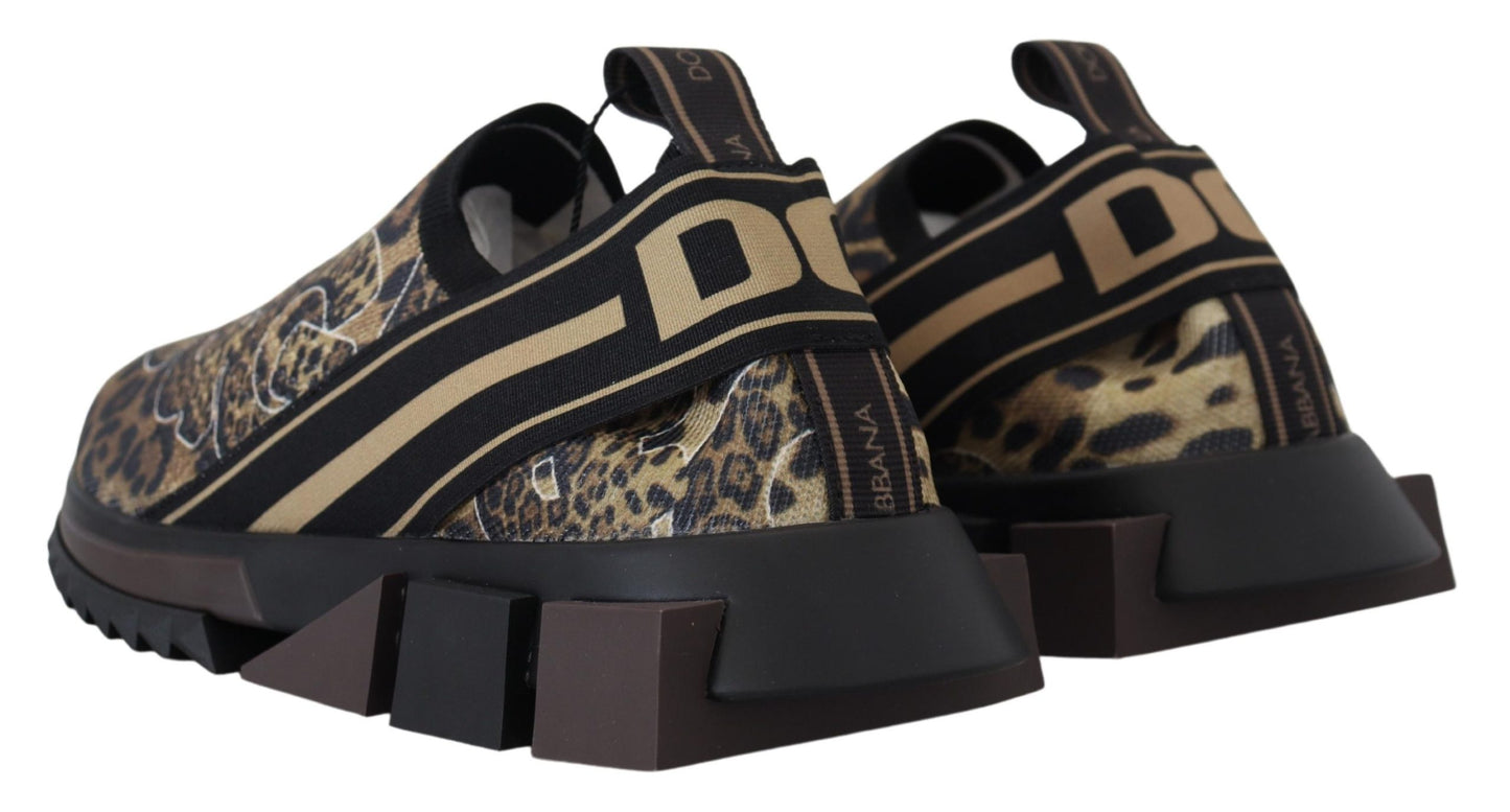 Chic Leopard Print Cotton Sneakers