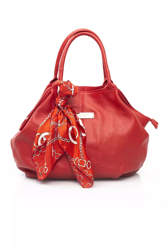 Red Leather Women Shoulder Bag