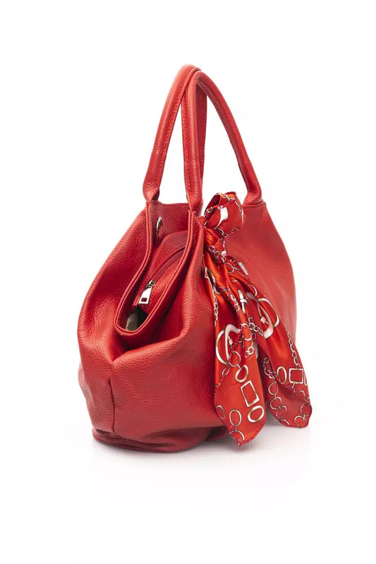 Red Leather Women Shoulder Bag