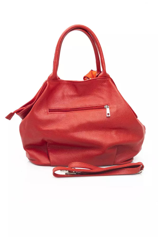 Red Leather Women Shoulder Bag