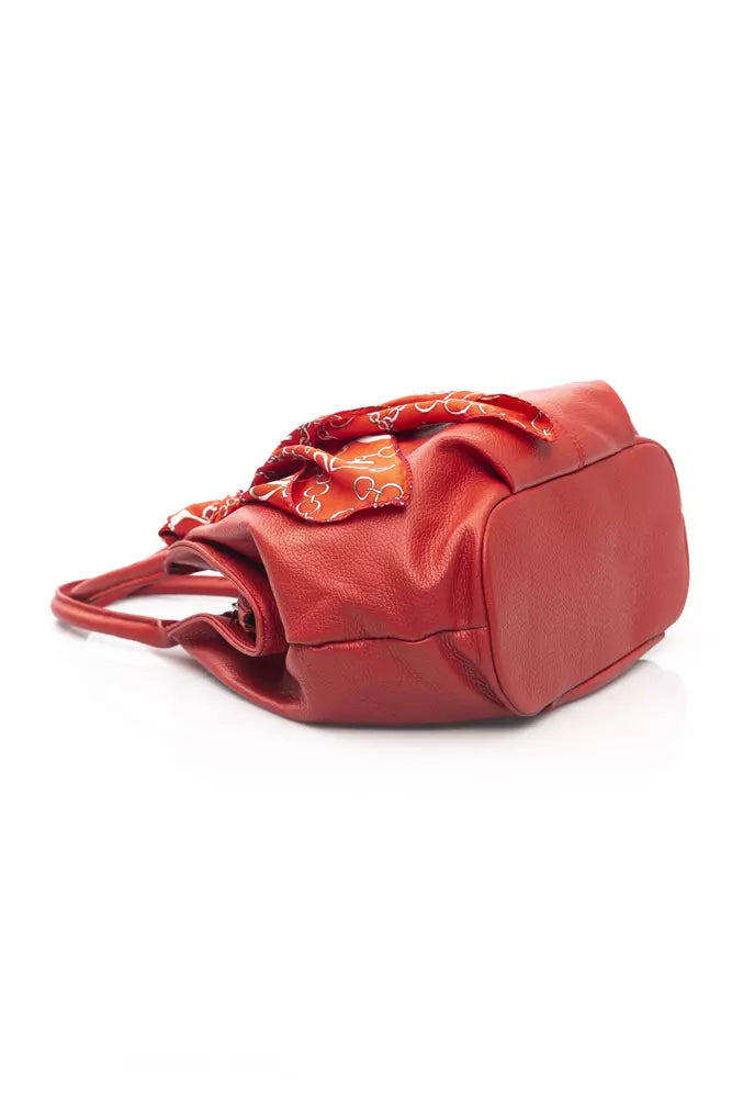 Red Leather Women Shoulder Bag