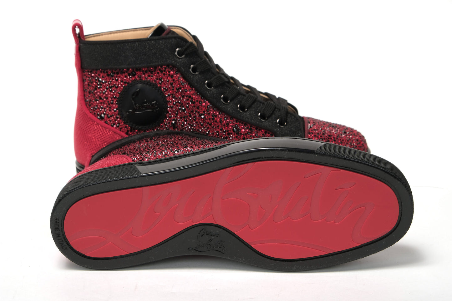 Red Black Louis Junior Spikes Sneaker Shoes