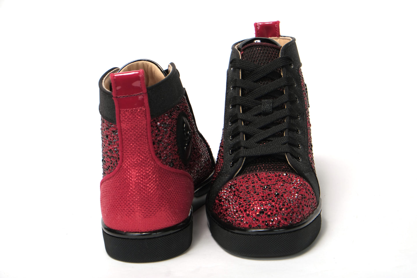 Red Black Louis Junior Spikes Sneaker Shoes