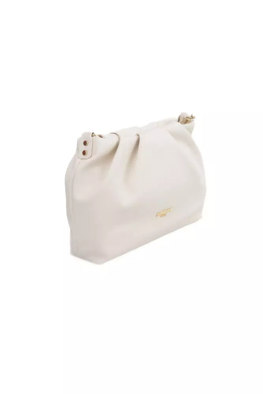 Beige Polyethylene Women Shoulder Bag
