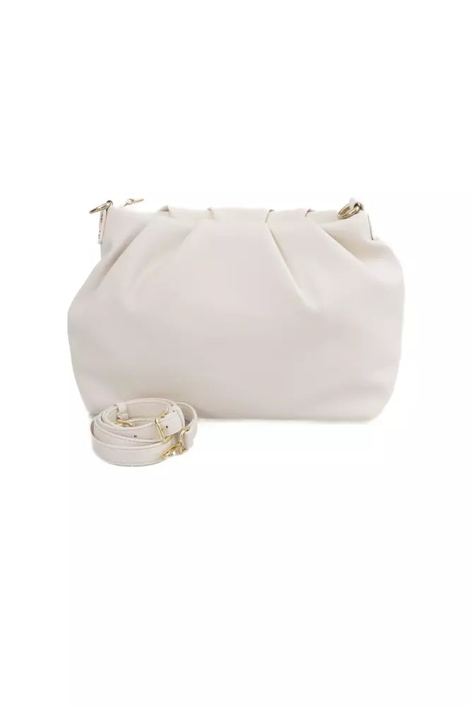 Beige Polyethylene Women Shoulder Bag