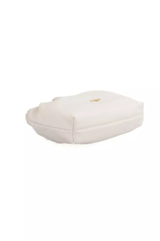 Beige Polyethylene Women Shoulder Bag