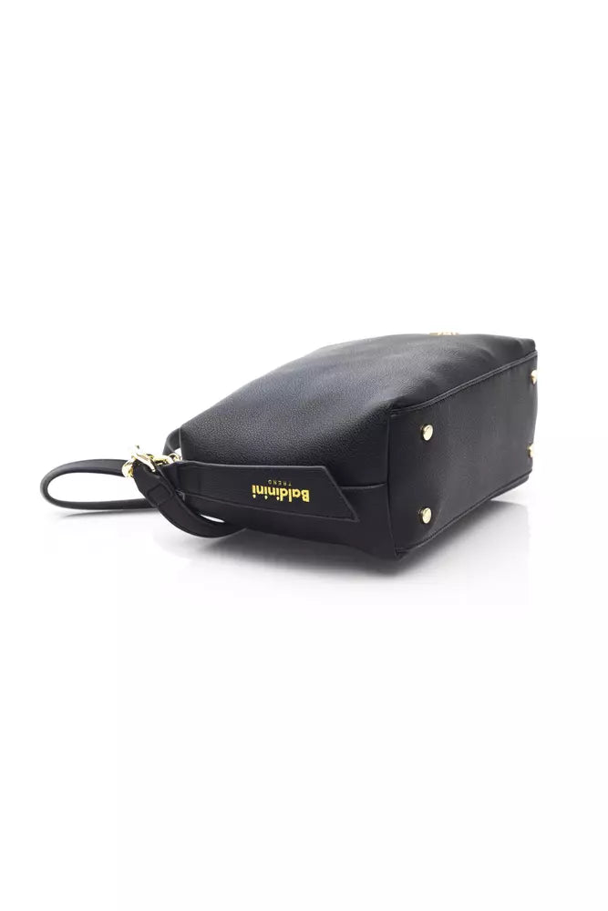 Black Polyethylene Women Shoulder Bag