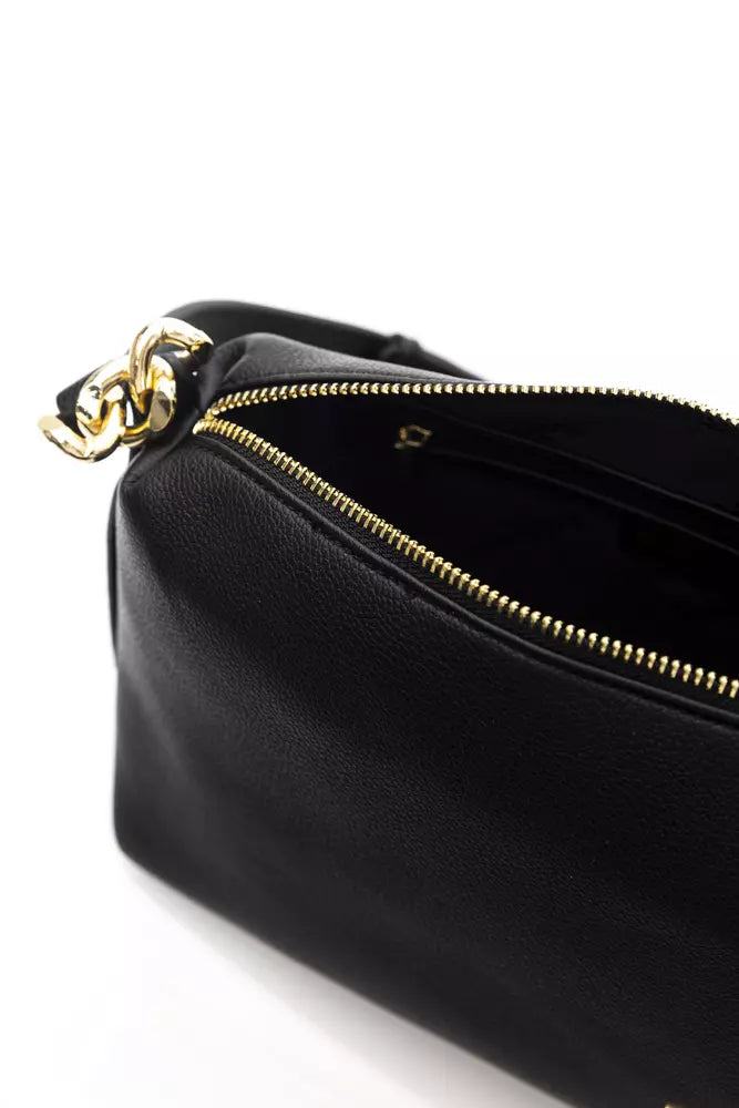 Black Polyethylene Women Shoulder Bag