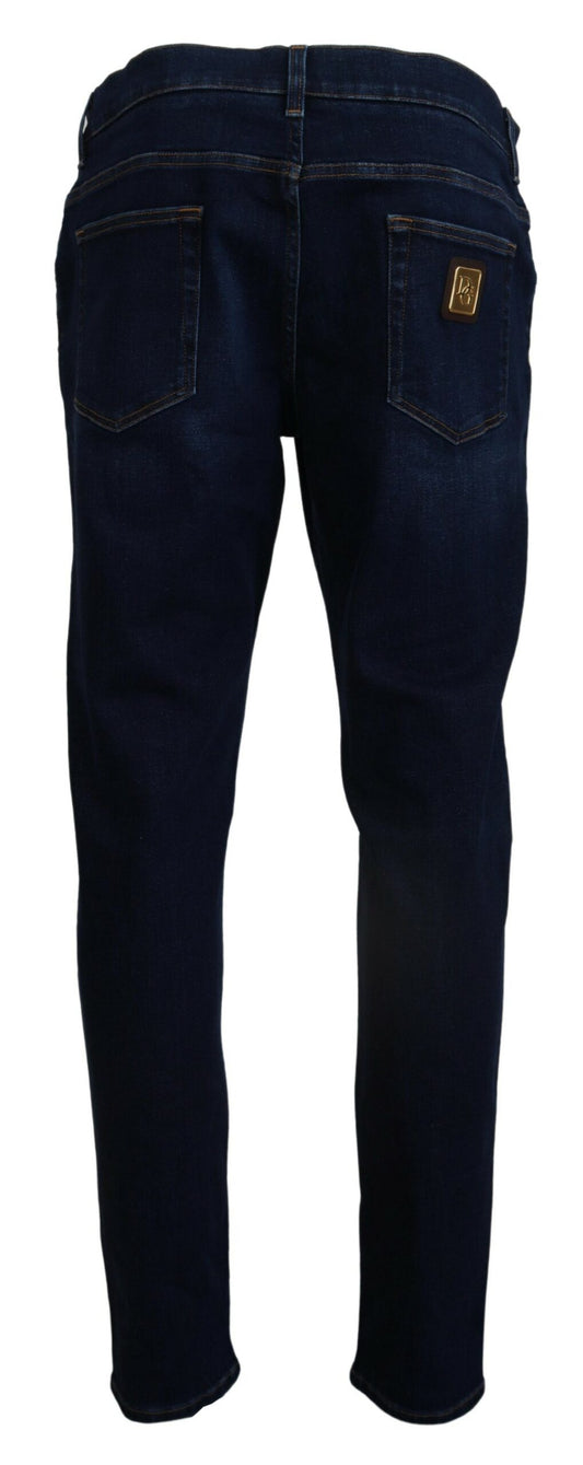 Dark Blue Cotton Denim SKINNY Jeans