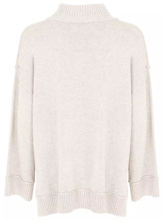 Elegant Winter White Turtleneck Sweater