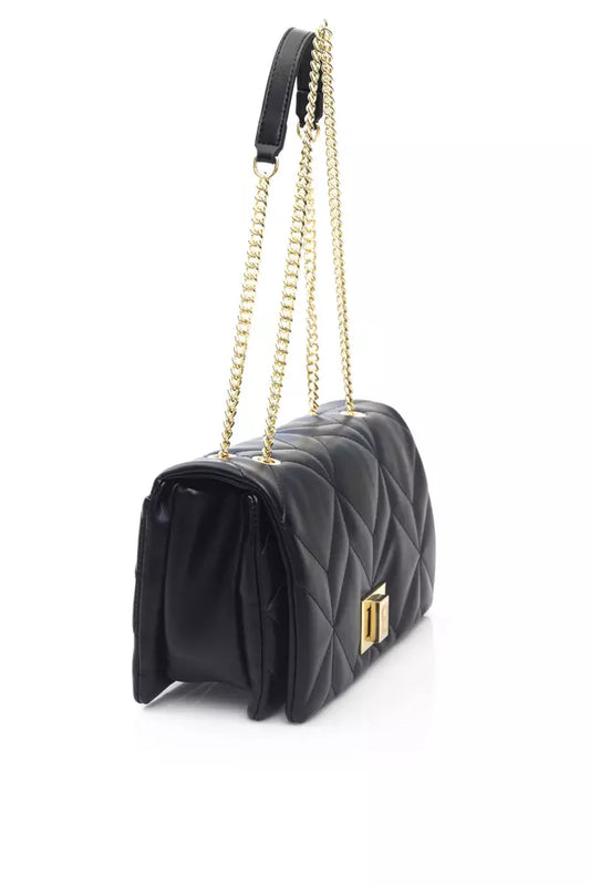 Black Polyethylene Women Shoulder Bag
