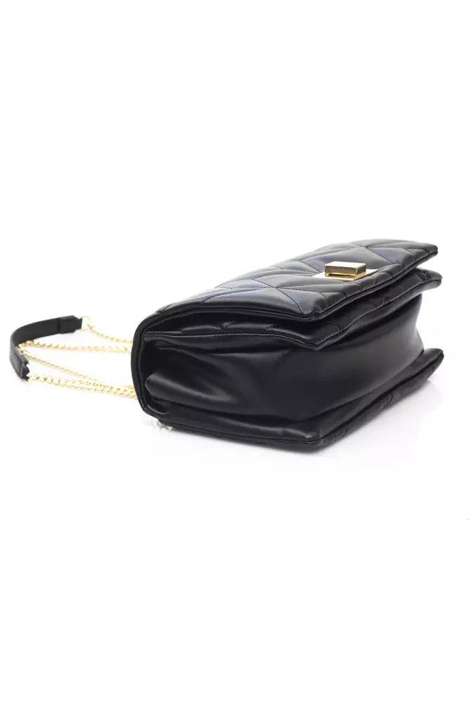 Black Polyethylene Women Shoulder Bag