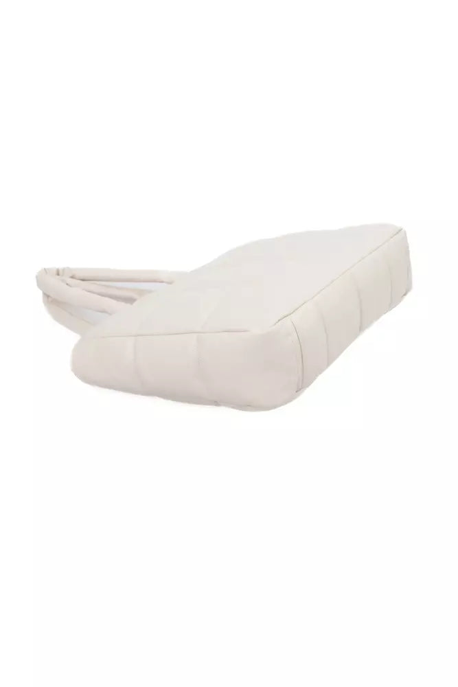 Beige Polyethylene Women Shoulder Bag