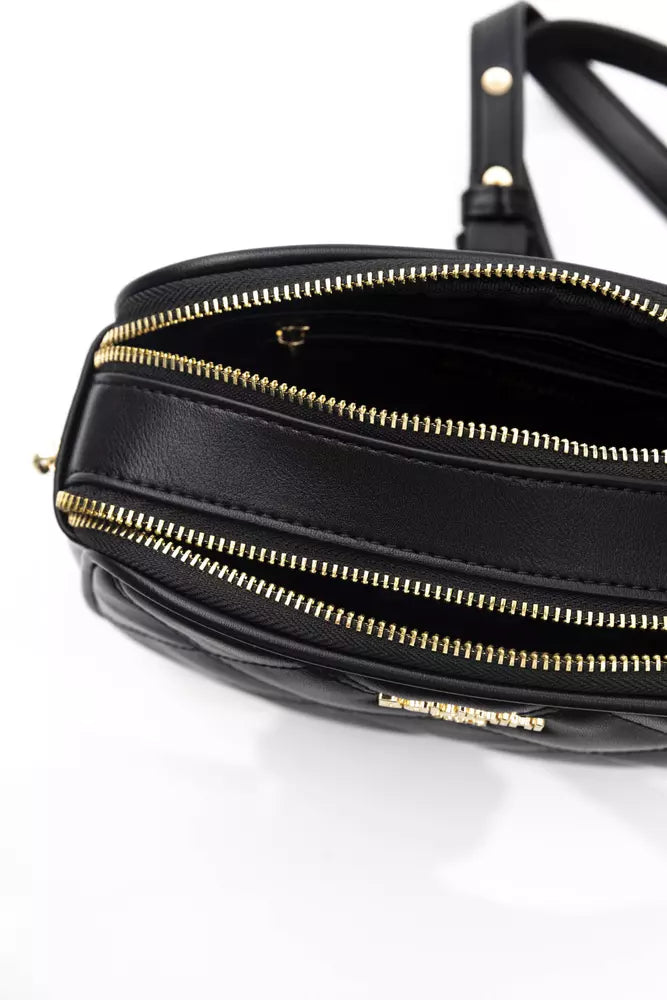 Black Polyethylene Women Shoulder Bag