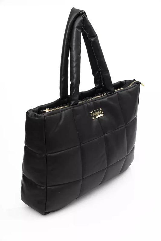 Black Polyethylene Women Shoulder Bag