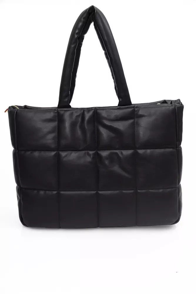 Black Polyethylene Women Shoulder Bag