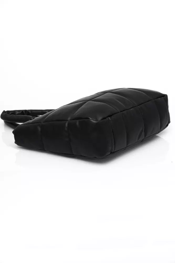 Black Polyethylene Women Shoulder Bag