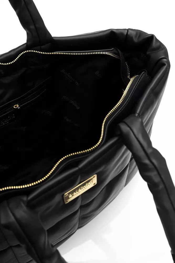 Black Polyethylene Women Shoulder Bag