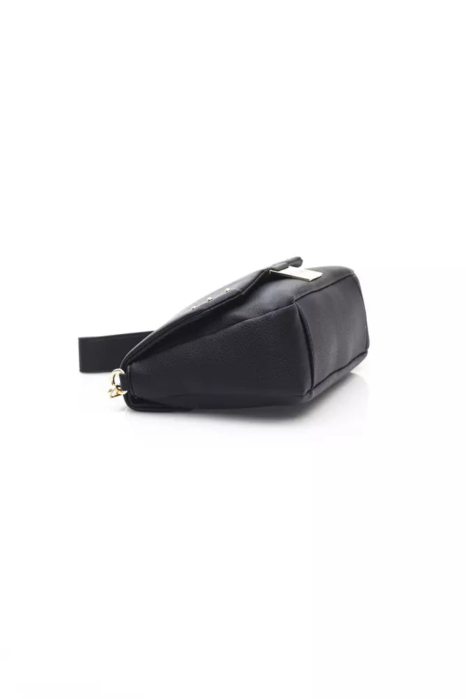Black Polyethylene Women Shoulder Bag