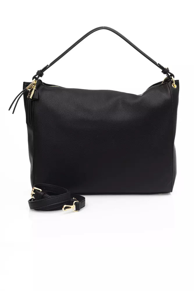 Black Polyethylene Women Shoulder Bag